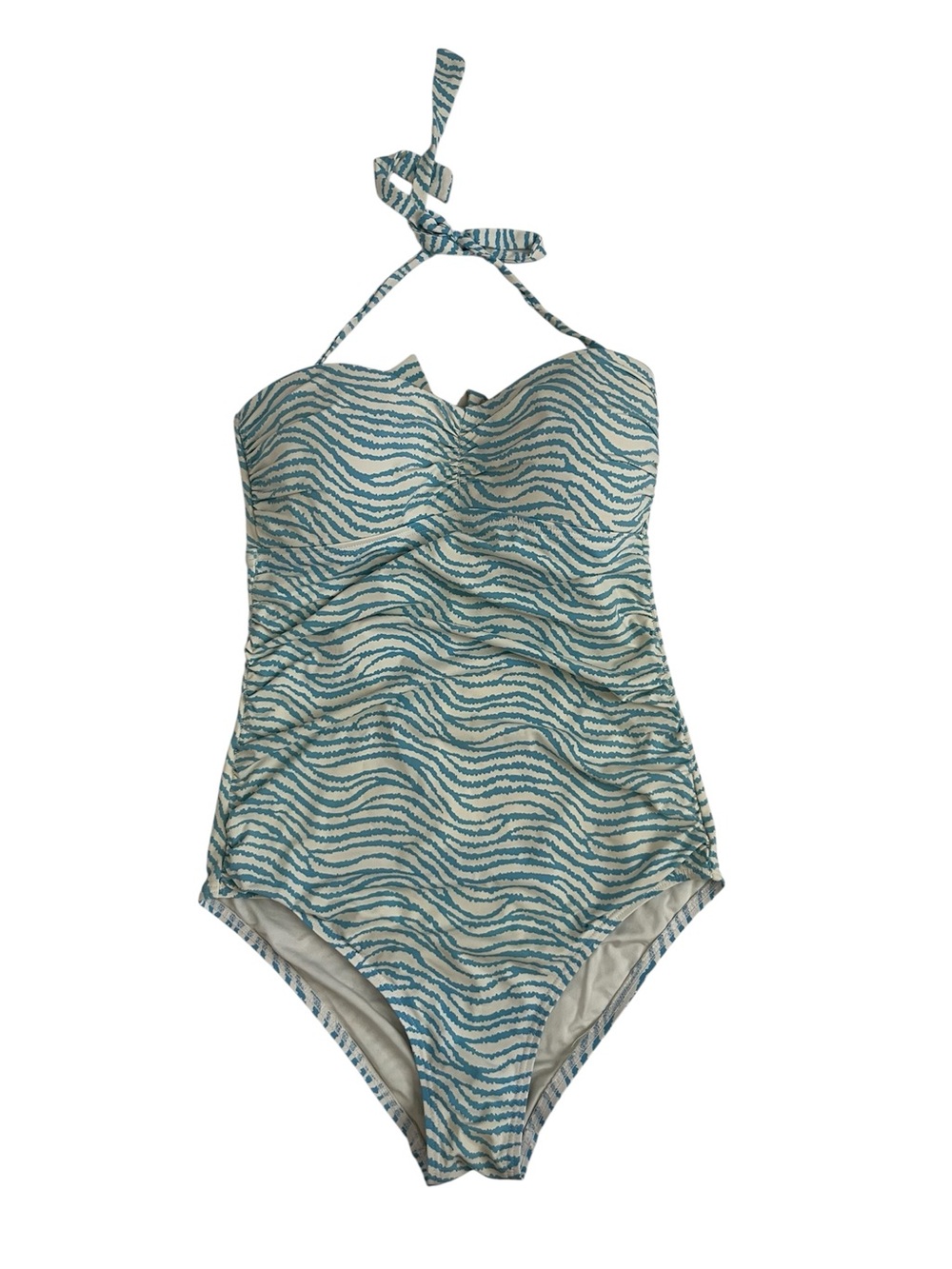 J. McLaughlin Teal Print One-Piece Swimsuit